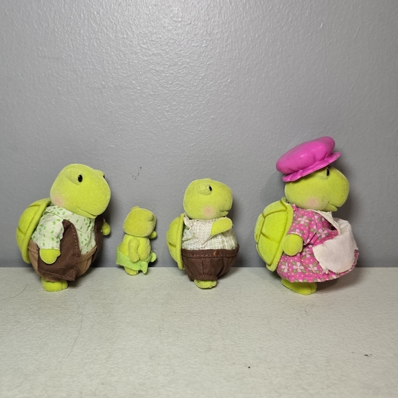 Li'l Woodzeez The Tidyshine Turtle Family Set of 4 Toys 3 Shells + Baby No Shell - Picture 3 of 7